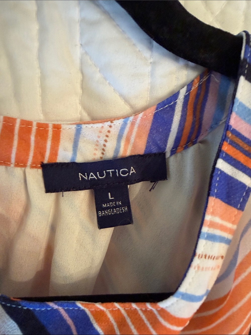 Nautica Halter Midi Dress in Orange, Blue & Cream Stripes L - Picture 5 of 5
